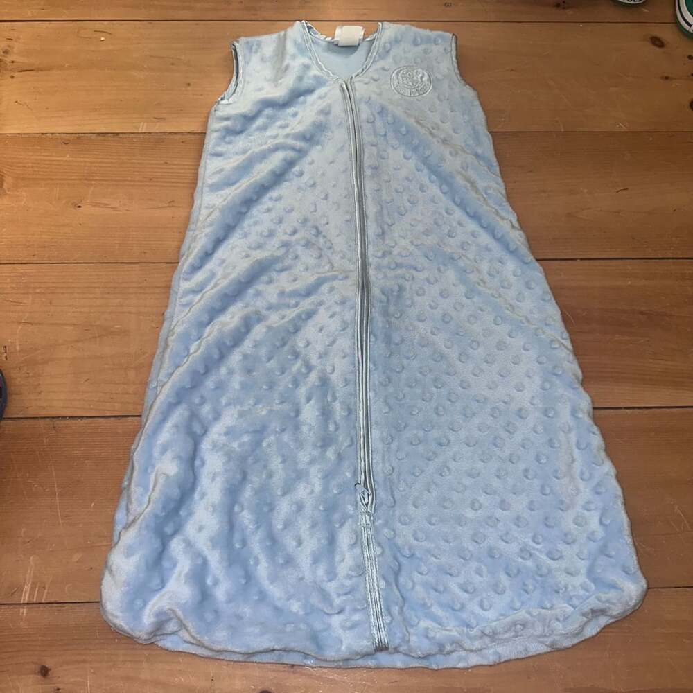 HALO SleepSack Micro-Fleece Minky Dot Wearable Blanket Baby Blue Medium